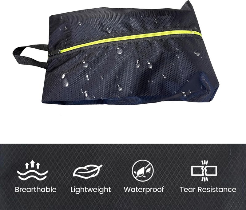 Smallan Golf Smell Proof Shoe Bag Lightweight Waterproof Zippered Sport Shoe Carrier Bags Golf Soccer Shoe Storage Organizer for Gym Sports Travel Work Golf Aceesories (Black, US size 14) - Image 5